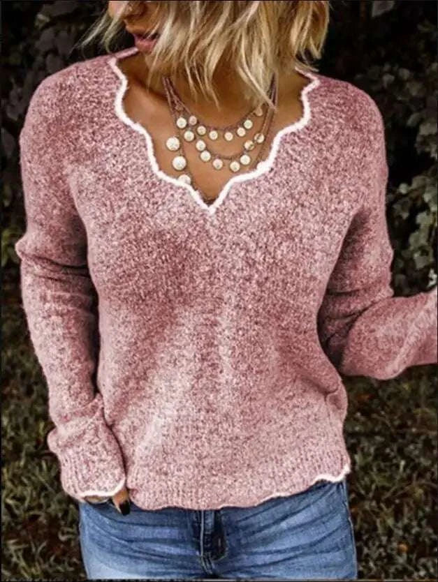 Women Knitted Sweaters New Wave V Neck Pullover